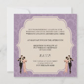 カップルを踊る20年代の結婚式招待状のヴィンテージ 招待状 (裏面)