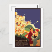 カップルアットフォークストーンビーチ ポストカード (正面/裏面)