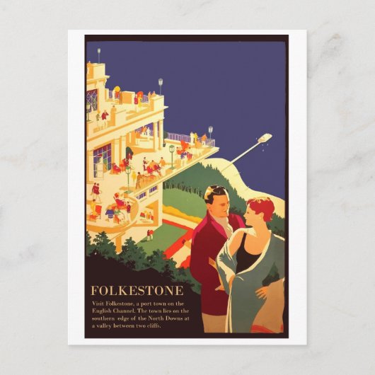 カップルアットフォークストーンビーチ ポストカード (正面)