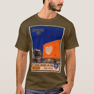 カップルアップヴィンテージ鉄道ポスター Tシャツ