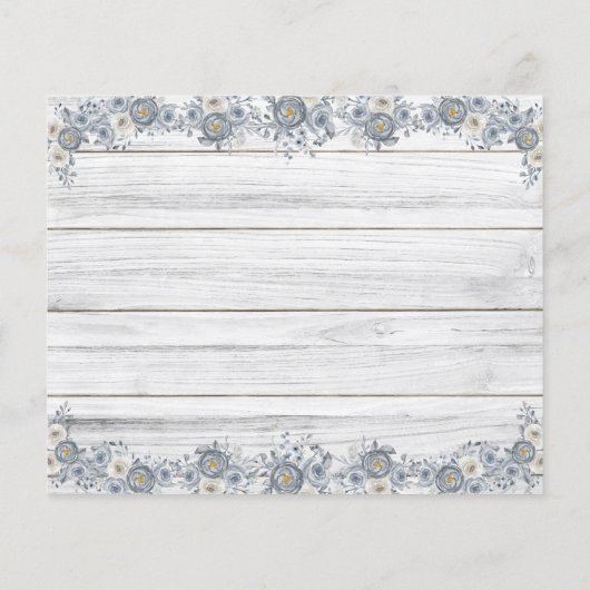 カップルアドバイスカードのブライダルシャワーと願い チラシ (裏面)