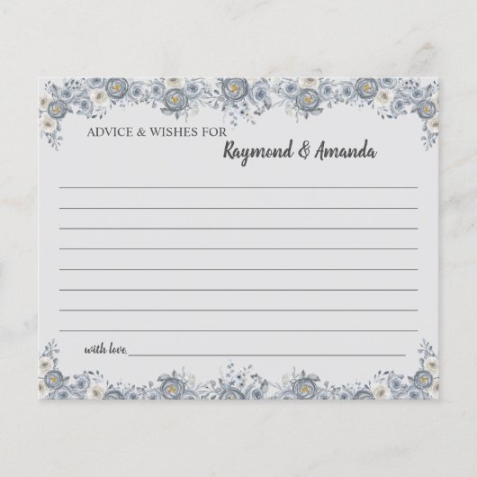 カップルアドバイスカードのブライダルシャワーと願い チラシ (正面)