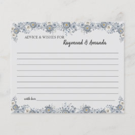 カップルアドバイスカードのブライダルシャワーと願い チラシ