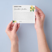 カップルアドバイスカードのレモンブライダルシャワー チラシ (手)