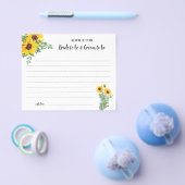 カップルアドバイスカード用ひまわりブライダルシャワー チラシ (シングル)