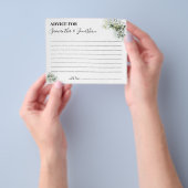 カップルアドバイスカード用ユーカリブライダルシャワー チラシ (手)