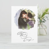 *~*カップルアート写真RSVP + QR AR6結婚のInv 招待状 (スタンド正面)