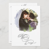 *~*カップルアート写真RSVP + QR AR6結婚のInv 招待状 (正面/裏面)