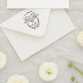 カップルイニシャル差出人住所花 ラバースタンプ