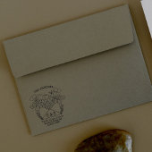 カップルイニシャル差出人住所花 ラバースタンプ