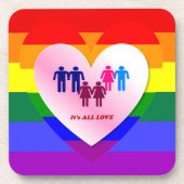 カップルインザオールラブプライドハート コースター (正面)