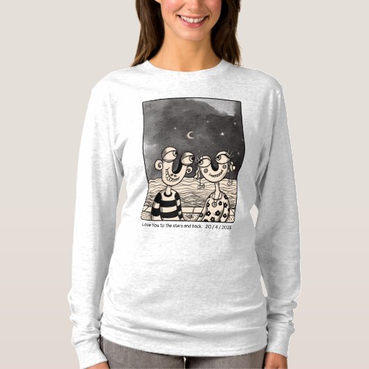 カップルインラブインクスケッチカスタム Tシャツ (正面)