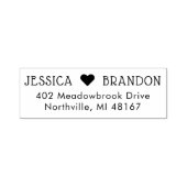 カップルインラブモノグラムハート差出人住所 セルフインキングスタンプ (デザイン)