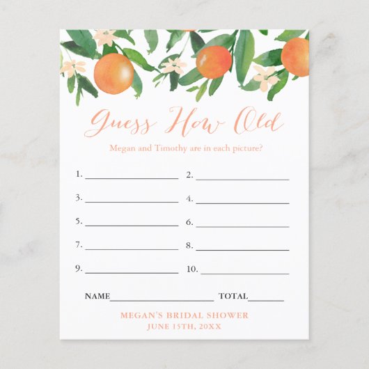 カップルウェディングシャワーどのように古いゲームを推測 チラシ (正面)