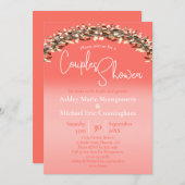 カップルウェディングシャワーシックリビングコーラルグラデーション 招待状 (正面/裏面)