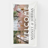 カップルウェディングシャワーシンプル3フォトウェルカム 横断幕 (縦)