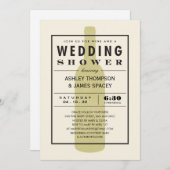 カップルウェディングシャワーワインボトル招待状 招待状 (正面/裏面)