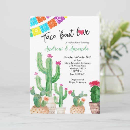 カップルウェディングシャワー招待状フェスタ 招待状 (スタンド正面)