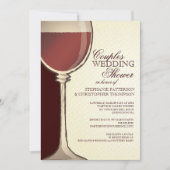 カップルウェディングシャワー熟成ワインをテーマにした招待状 招待状 (正面)