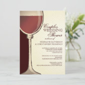 カップルウェディングシャワー熟成ワインをテーマにした招待状 招待状 (スタンド正面)