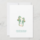 カップルウェディングシャワー熱帯フローラシーホース 招待状 (裏面)