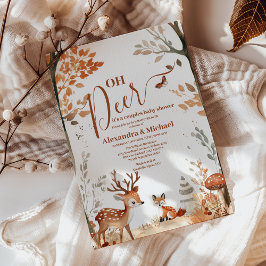 カップルウッドランドオーディアフォレストベビーシャワー 招待状