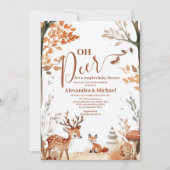 カップルウッドランドオーディアフォレストベビーシャワー 招待状 (正面)