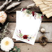 カップルエレガントのためのブルゴーニュフローラベビーシャワー 招待状