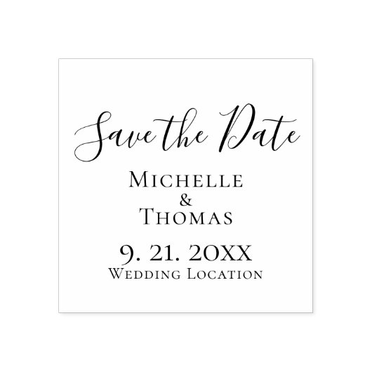 カップルエレガントのイベント結婚式の日付を保存 ラバースタンプ (インプリント)