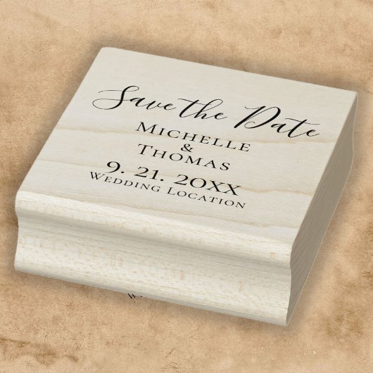 カップルエレガントのイベント結婚式の日付を保存 ラバースタンプ