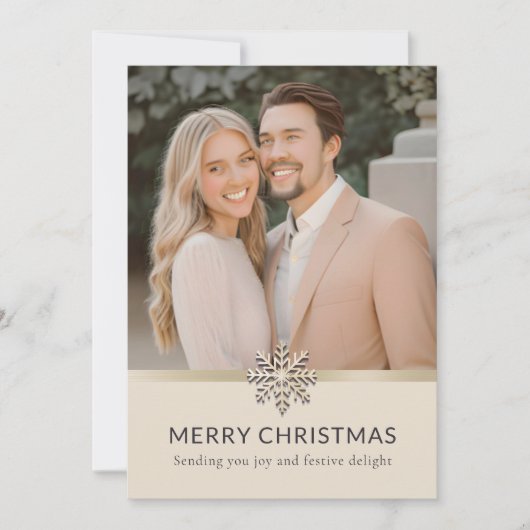 カップルエレガントのクリスマスフラットカード シーズンカード (正面)
