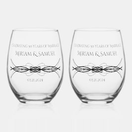 カップルエレガントの命日の記念日の記念 ステムなしワイングラス