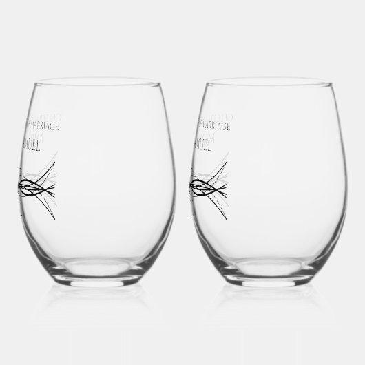 カップルエレガントの命日の記念日の記念 ステムなしワイングラス (左)