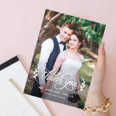 カップルエレガントの結婚写真サンキューカード サンキューカード