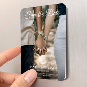 カップルエレガントの結婚小さな写真は日付を保存 マグネット