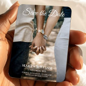 カップルエレガントの結婚小さな写真は日付を保存 マグネット