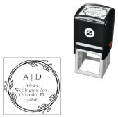 カップルエレガントイニシャル植物学差出人住所 セルフインキングスタンプ (インサイチュ)