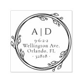 カップルエレガントイニシャル植物学差出人住所 セルフインキングスタンプ (デザイン)