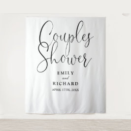 カップルエレガントウェディングシャワー写真の背景 タペストリー