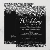 カップルエレガントシャワーシルバーライト 招待状 (正面/裏面)