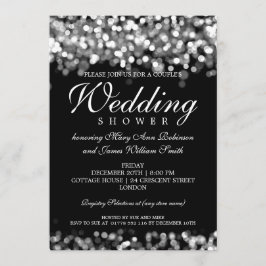 カップルエレガントシャワーシルバーライト 招待状