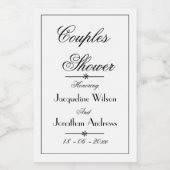 カップルエレガントシャワースクリプト名かわいいミニ ワインラベル (シングルラベル)