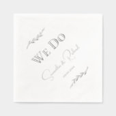 カップルエレガントズ・デイト結婚・シルバー 箔ナプキン (正面)