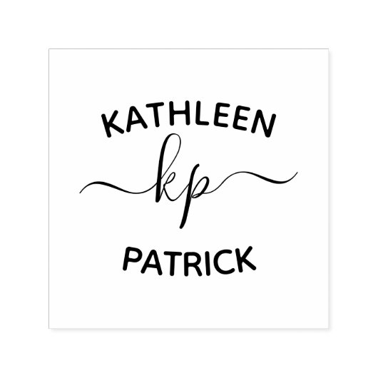 カップルエレガントネームイニシャル結婚ズ セルフインキングスタンプ (デザイン)