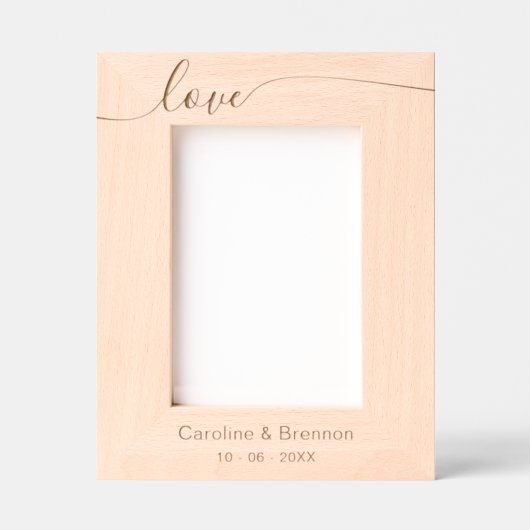 カップルエレガントネーム愛の文字 レーザー彫刻フレーム (正面)