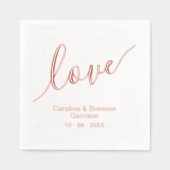 カップルエレガントネーム愛文字バラ金ゴールド 箔ナプキン (正面)