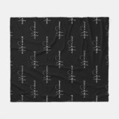 カップルエレガントネーム&モノグラム フリースブランケット (正面(横))