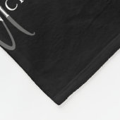 カップルエレガントネーム&モノグラム フリースブランケット (角)