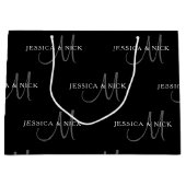 カップルエレガントネーム&モノグラム ラージペーパーバッグ (正面)