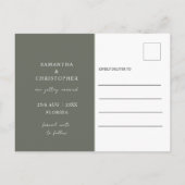 カップルエレガントフォトユーカリ日付を保存 案内ポストカード (裏面)